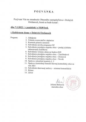 pozvanka na OZ