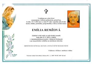 smútočné oznámenie - Remžová